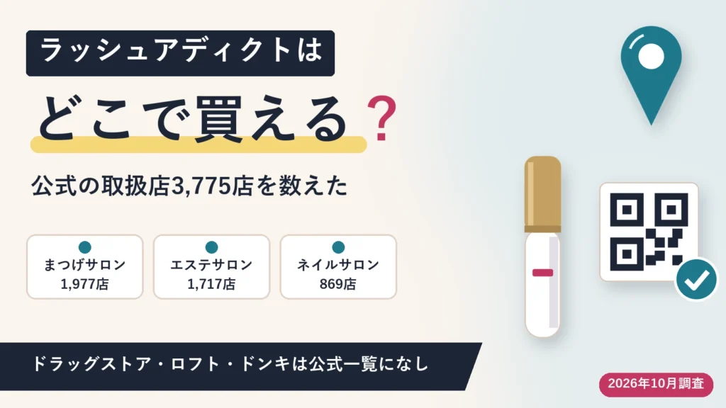 ラッシュアディクトはどこで買える？公式の取扱店3,775店を数えた